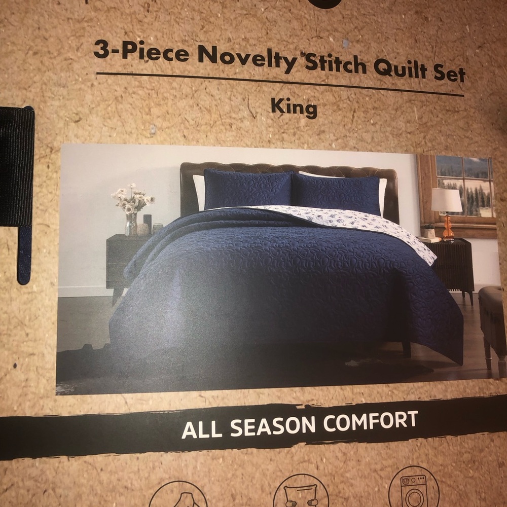 ❌ 3-Piece Reversible Wrangler  Quilt Set - KING - cowboy boots and ribbon bows